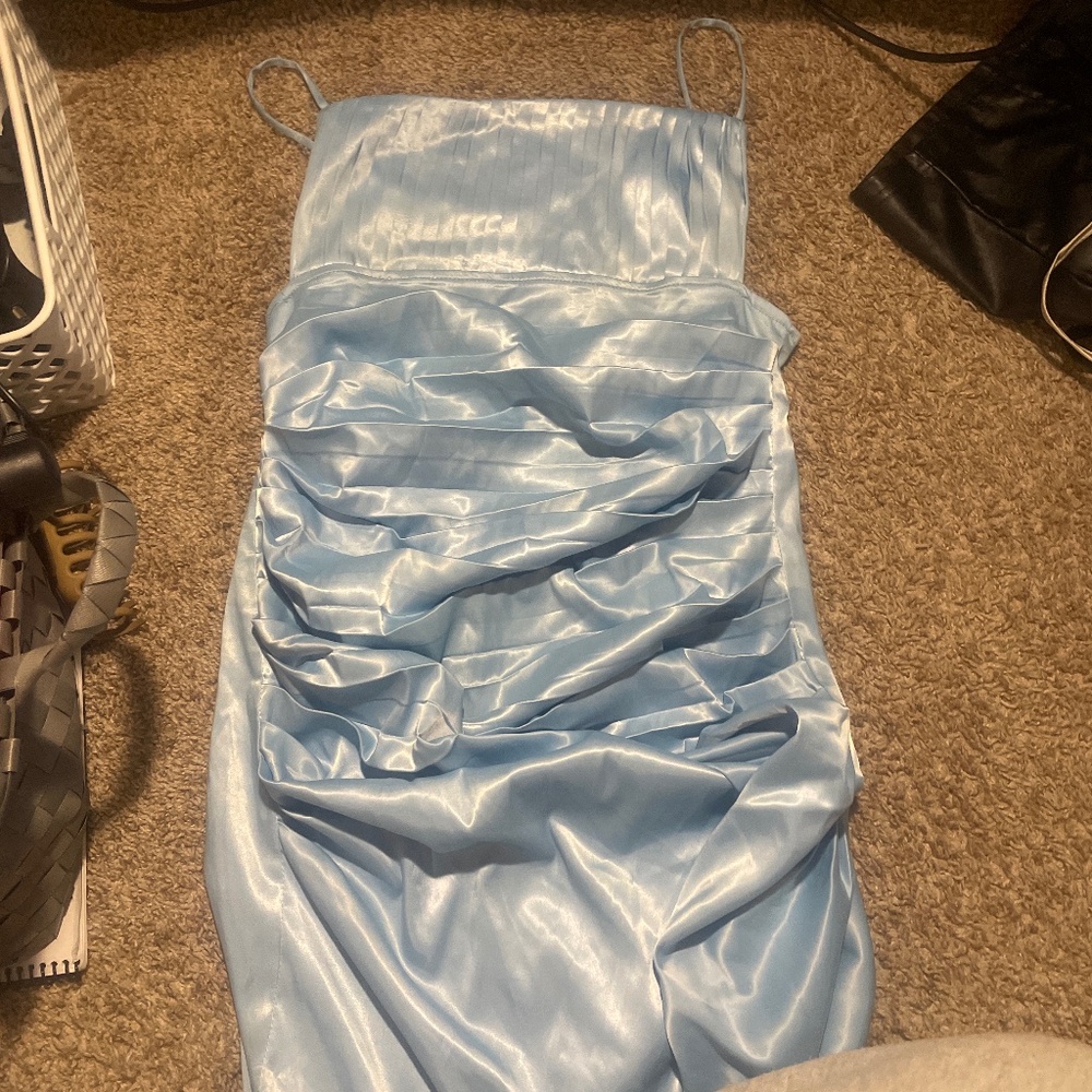 Light Blue Silk Homecoming/Party Dress